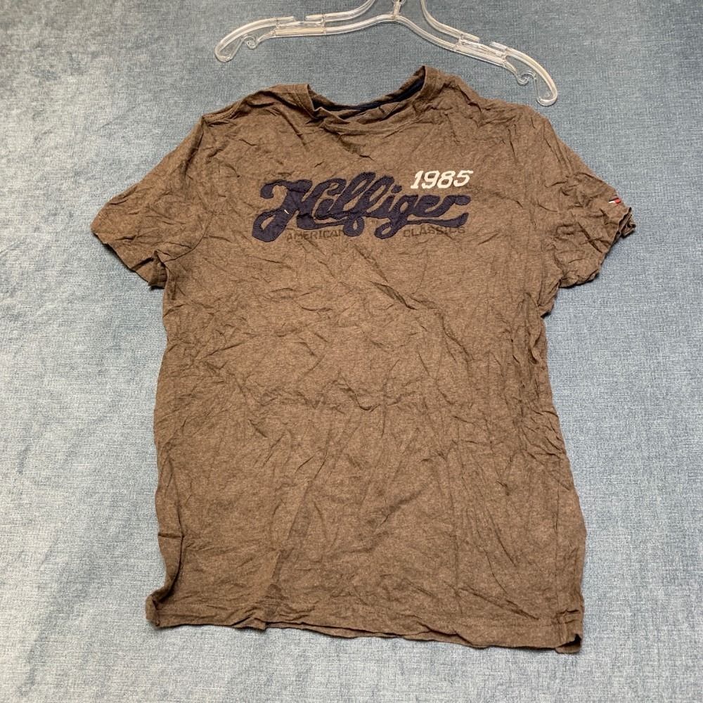 Tommy Hilfiger 1985 American Classics T Shirt Mens Medium Brown Short Sleeve